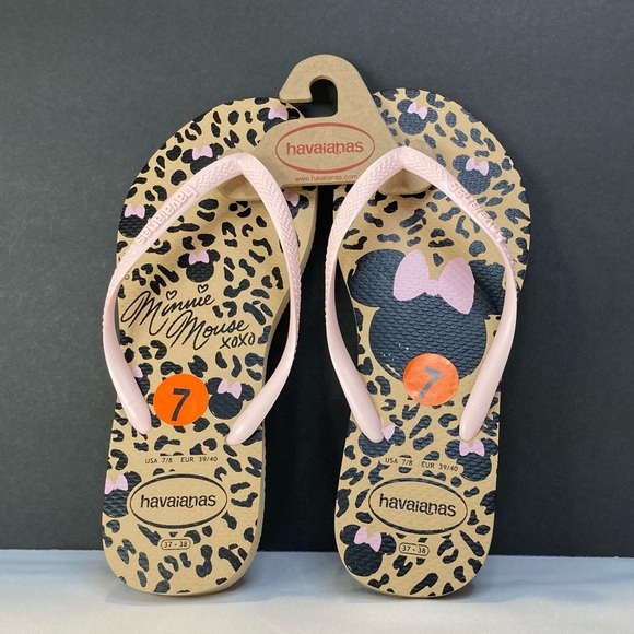 Havaianas Shoes - Havaianas NWOT Disney Slim Flip Flops Golden Minnie Mouse USA Women's Size 7/8
